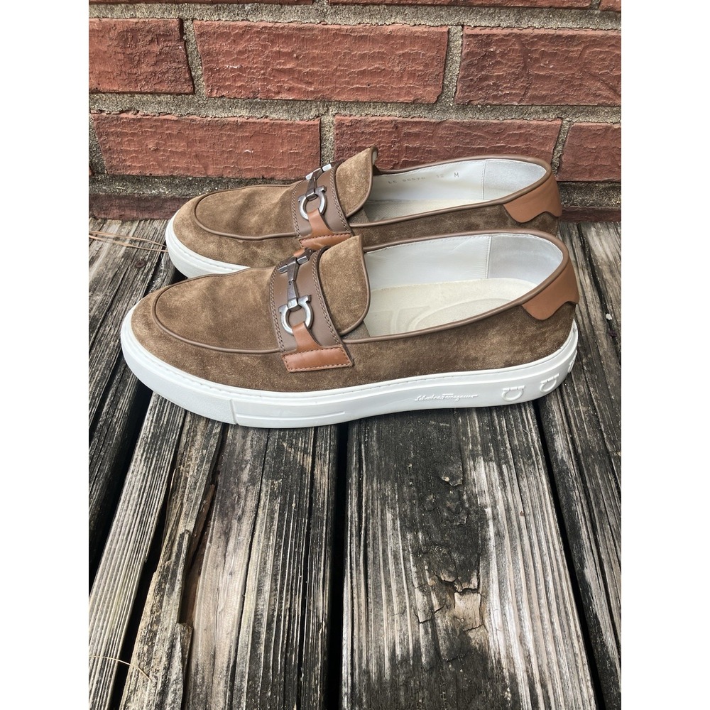 Salvatore Ferragamo Sz 12 Saturday Brown Sugar Suede Bit Loafer Italy Old Money